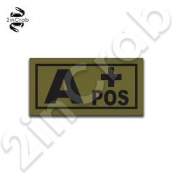 Σήμα Ομάδα Αίματος Χακί Φόντο Μαύρα Γράμματα